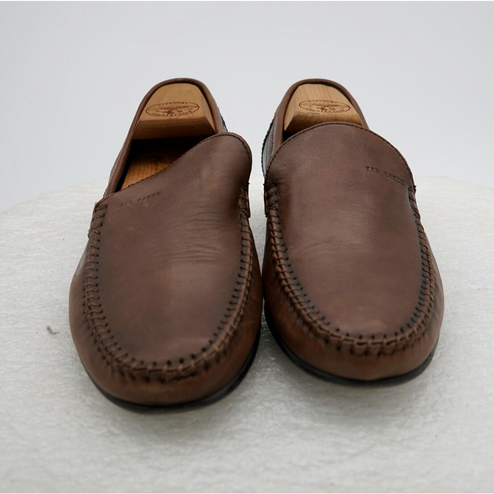 Ted Baker London Simeen 2 Brown Leather Moc Toe Loafers Shoes Mens Size 9